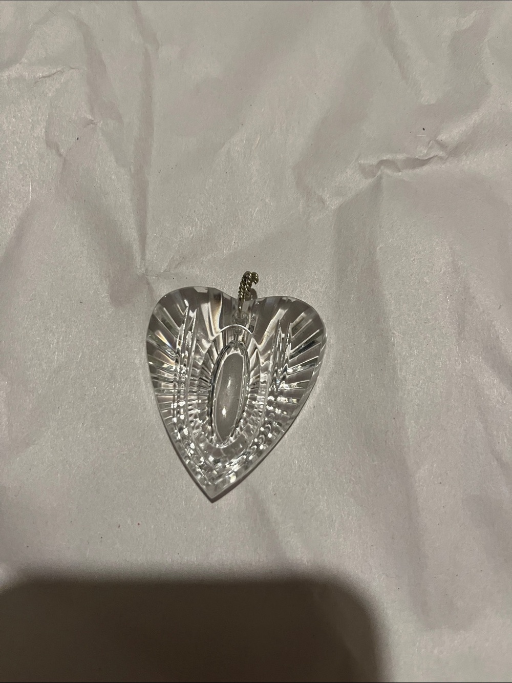 Vintage Waterford Crystal Heart Pendant Necklace 80’s - Sterling bale